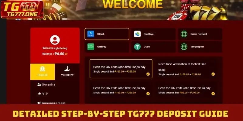 Detailed step-by-step TG777 Deposit guide